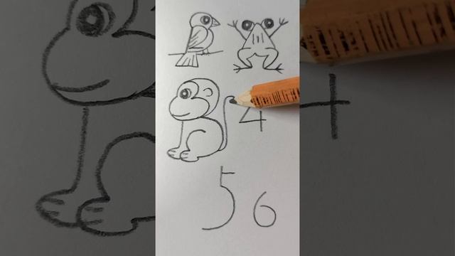Рисуем животных из цифр 1, 2, 3, 4, 5, 6 | Превращаем цифры в животных смотреть онлайн