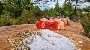 Incredible Ribeye Steak 🥩 with Potato and Bacon Roses  cooked in Nature ASMR cooking