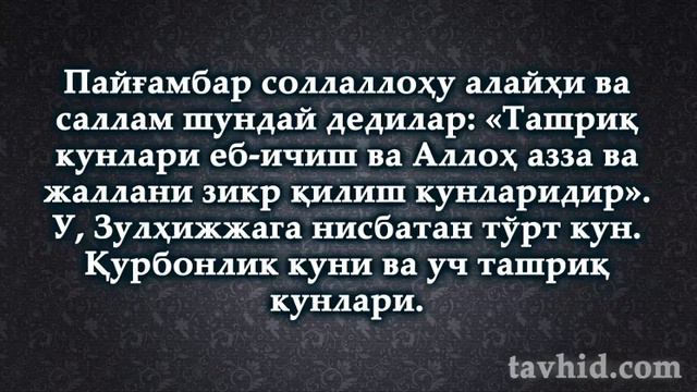 Зулҳижжа ойи ўн кунлигининг фазилати смотреть онлайн
