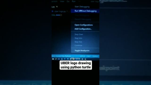 UBER Logo Drawing in Python Turtle | Instagram Reels | @Learnonpy  @Uber