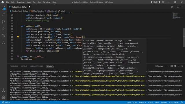 Budget App Python with GUI | Python Projects For Beginners (python expense calculator)