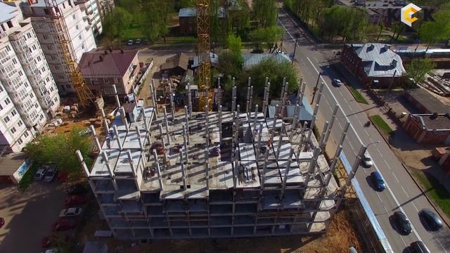 Аэровидеосъемка строящегося ЖК на ул. Большой Воробьевской