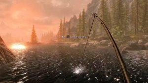 Skyrim fishing in action