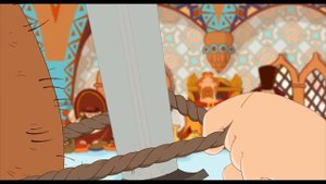 Алеша Попович угрожает Князю Киевскому