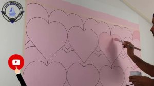 3D WALL PAINTING | little hearts |  heart | painting ديكور جميل قلوب على الحائط بقطعه كرتون