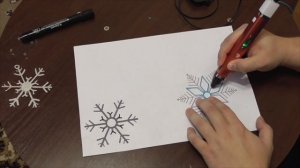 Рисую снежинки 3D ручкой