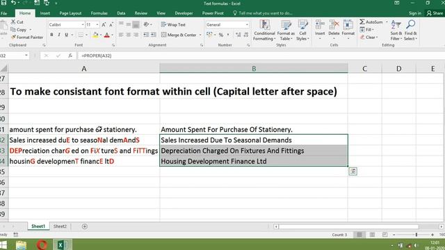 Text formulas in excel | daily text formula in excel | Excel Tutoring