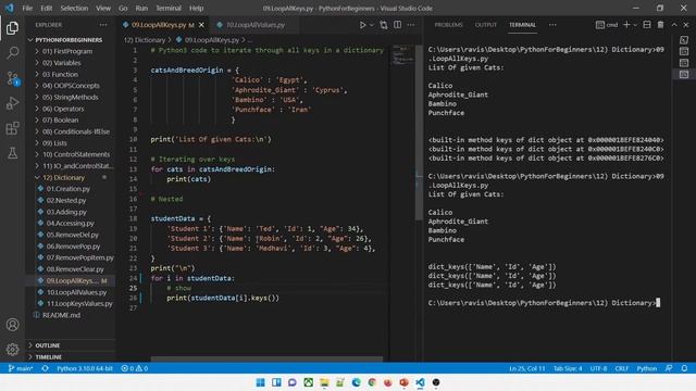 16 | Dictionary (2/2) | Looping in Dictionary | Looping in Nested Dictionary | Looping by Key-Value