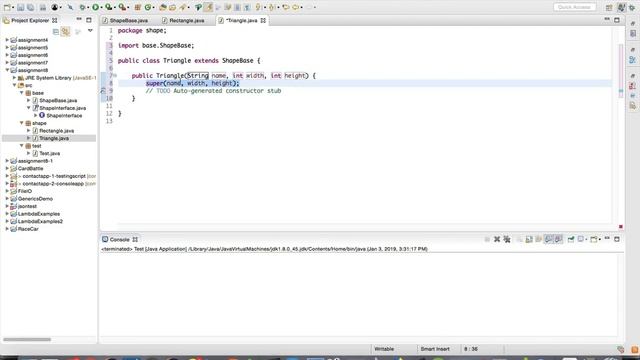 Java Polymorphism Example using Shapes Classes