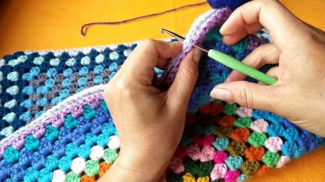 Идея из Бабушкиного квадрата ✨ Наволочка крючком из остатков пряжи ?