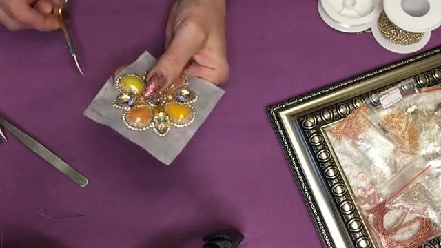 МАСТЕР КЛАСС БРОШИ СЕРЬГИ ИЗ СТРАЗ И КАМНЕЙ
