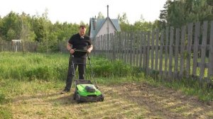 Тест аккумуляторного аэратора-скарификатора Greenworks GD40SC38II, 40V (арт 2517607)