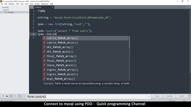 MYSQL connection using PHP Data Objects(PDO) - Quick programming tutorial