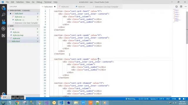 Playing Cards Design using SASS and CSS Flexbox смотреть онлайн