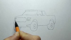 How to draw a FORD F-150 RAPTOR 2017 / drawing ford f150 2019 off-road