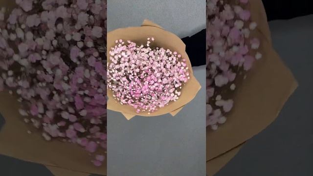Букет Craft из розовой гипсофилы  #корпоративныеподарки