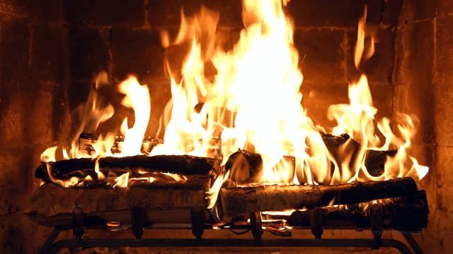 Birchwood Crackling Fireplace from Fireplace For Your Home (4K Ultra HD)