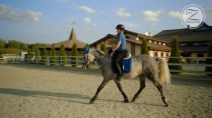 Мастер-класс с Ольгой Зибревой по выездке. 1 день 6 всадник Виктория на орловском рысаке