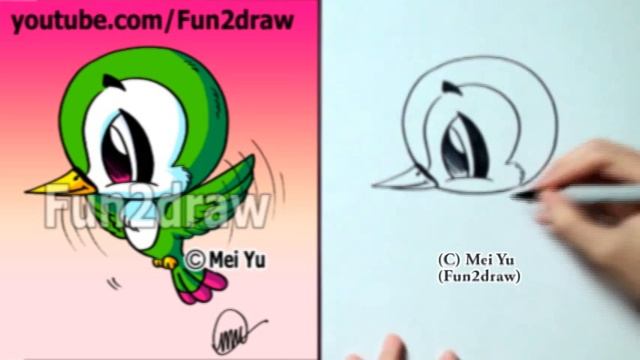 How to Draw a Bird - Humming Bird in 3 Min - Real Time EASY Drawing Tutorial - Cute Art - Fun2draw смотреть онлайн