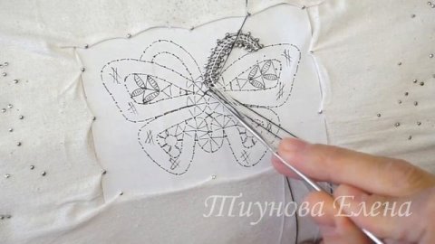 "Чёрно-белая бабочка" (заплёт) #кружевныеуроки #кружево #кружевнаябабочка #ElenaTiunova