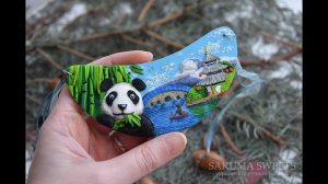 Колье "Китай" из полимерной глины