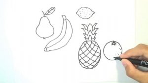 Учим рисовать фрукты / draw fruits / coloring / Раскраска