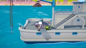 NEW GANG BEASTS UPDATE 1.18 NEW TRAWLER MAP (Sharks & Boat)