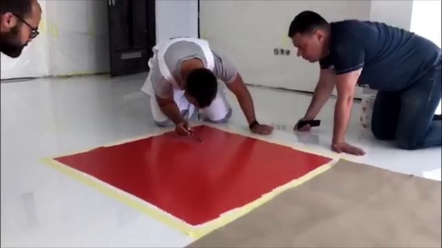 Нанесение логотипа на наливной пол смотреть онлайн