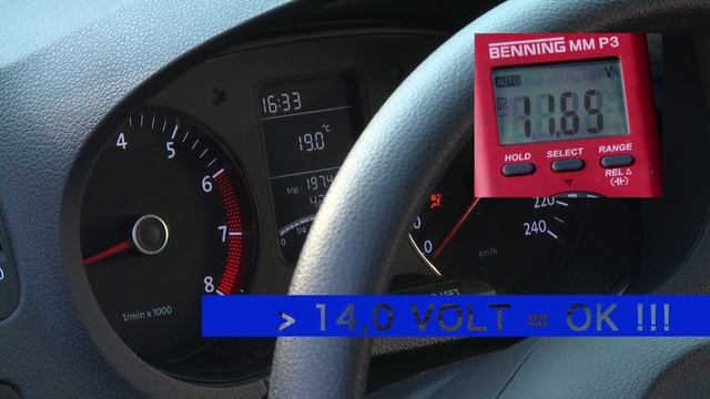 [ # КАК ПРОВЕРИТЬ ГЕНЕРАТОР МУЛЬТИМЕТРОМ # ] (VW Polo) Lichtmaschine Testen.Test A Car's Alternator