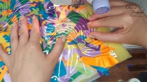 Утилизация лоскутов в технике "ПИЦЦА" и один из вариантов  свободно-ходовой покрывной   стежки