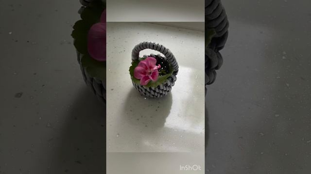 Mini корзина из 22 трубочек ( корневое плетение) смотреть онлайн