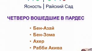 Притча. Четверо вошедшие в Пардес (Райский Сад).