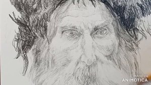 мужской портрет карандашом
