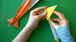 птица феникс из бумаги,как сделать птицу феникс оригами .