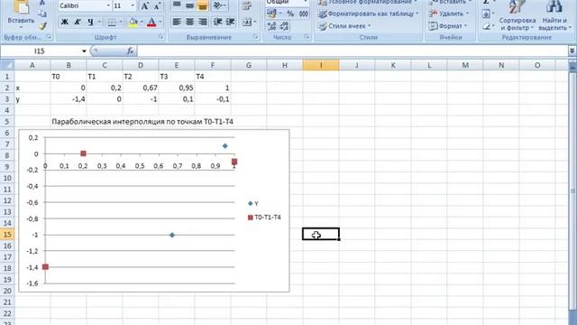 3 Параболическая (квадратическая) интерполяция по 3 точкам MS Excel Линия тренда смотреть онлайн