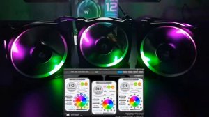 Комплект Вентиляторов Thermaltake Riing Plus 12 LED RGB Radiator Fan TT Premium Edition.