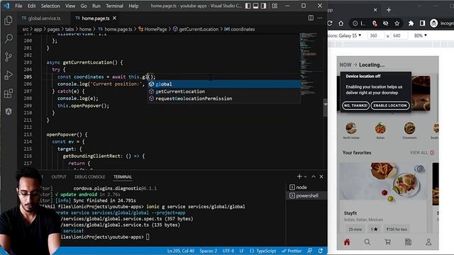 Ionic 6 - Enable mobile GPS - Capacitor geolocation - get user current location | Uber eats app Ep смотреть онлайн