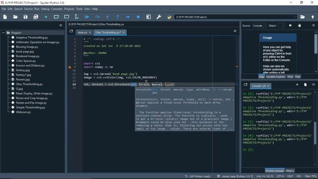 Otsu's Thresholding OpenCV-Python