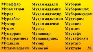 НОМҲОИ ХАЗИНАДОРӢ 2016 - СОКРОВИЩНИЦА ИМЁН 2016 (2278 ИМЁН)