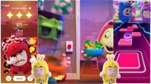 Escape reality with oddbods tiles hop game Play together Tiles hop edm rush