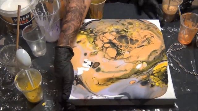 Жидкий акрил: рисуем в технике флюид арт смотреть онлайн