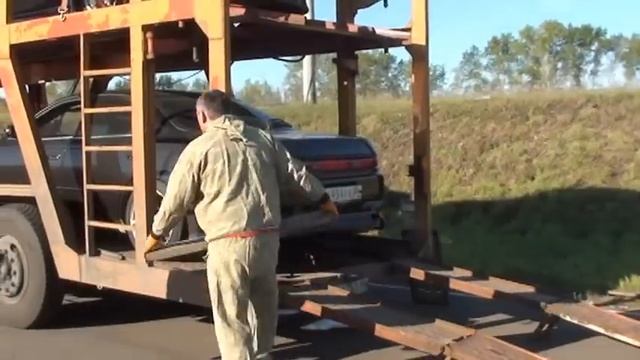 Разгрузка  с автовоза