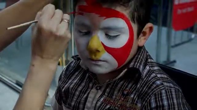 Мастер-класс "Angry Birds".  Урок аквагрима Энгри бердс. Faceart angry birds
