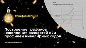 Лайфхак КРЕДО: построение графиков накопления разностей di и профилей нивелирных ходов