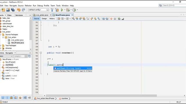JAVA NetBeans LIVE Action Timer  | java for beginners Tutorial