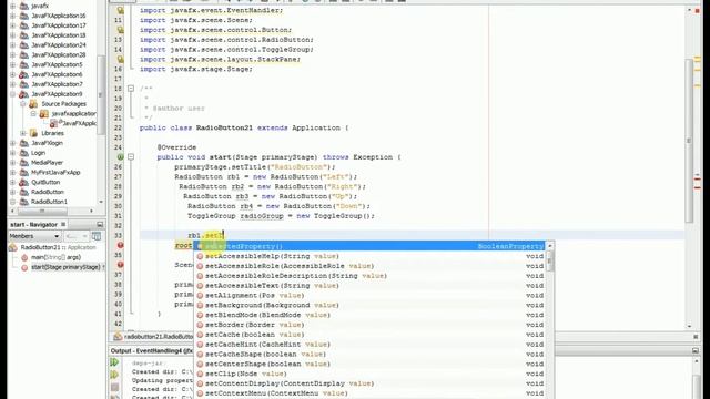 RadioButton  and HBox in javaFX