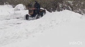 Уборка снега на минитракторе СИНТАЙ-160!!!