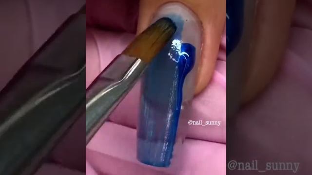 Best nails by Nail Sunny | Clear blue