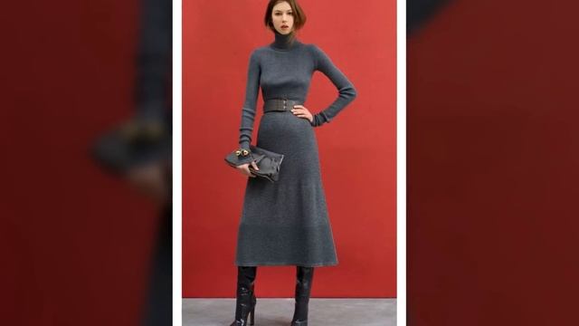 Pletena moda.Теплое зимнее стильное  вязаное платье #1