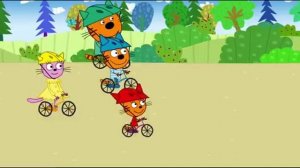 Мультик Три Кота. Гонка на велосипедах. Развивающий мультик. Для детей.